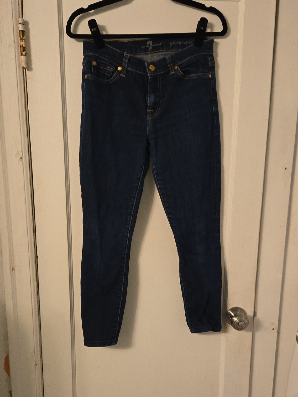 7 For All Mankind Dark Blue Skinny Jeans